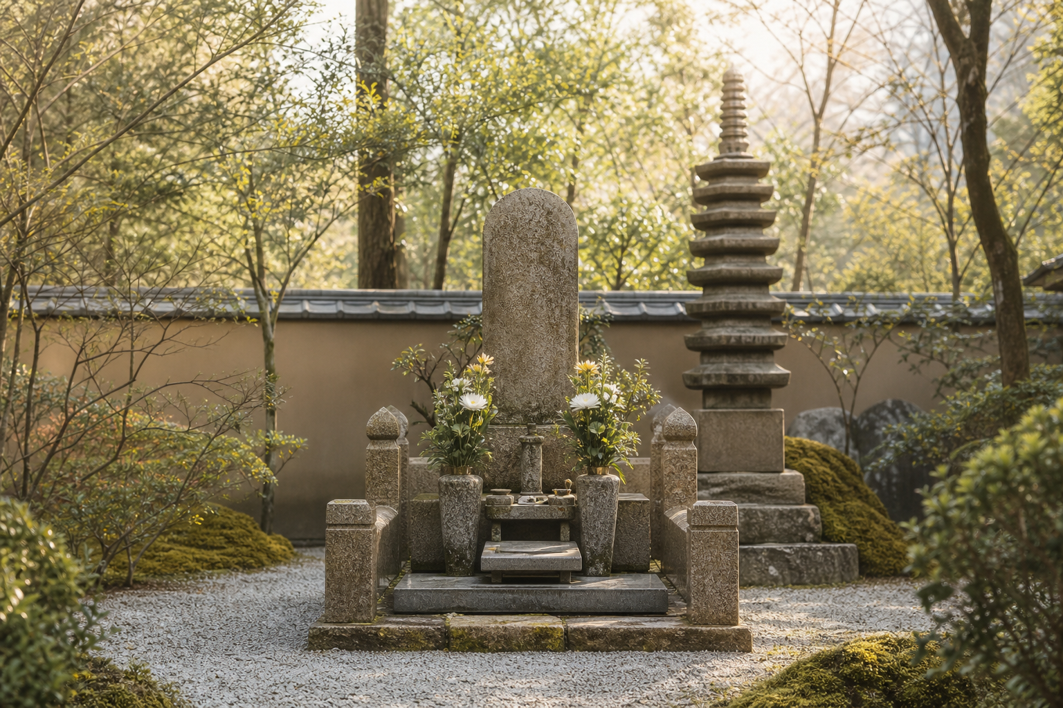 個別のお墓と石塔のイメージ